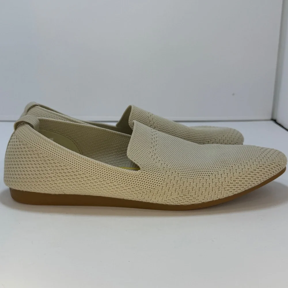 Dream Pairs Women Knit Loafers Beige Pointed Toe Flats SDLS2202W Size 7